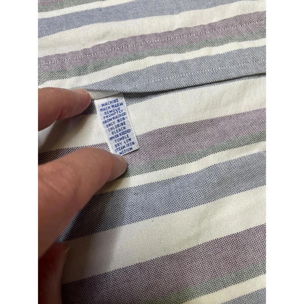 Vtg 90s Polo Ralph Lauren Cookie Crest Button Up Shirt Mens 2XL Patch Striped - Picture 5 of 7